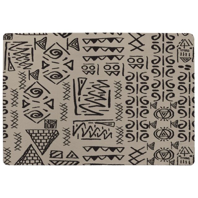 Benjamin Tate Design Striped Egyptian Theme With Ethnic & Tribal Motifs Designer Rug in Natural - Size: Large - image 1