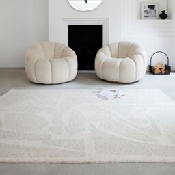 The Rug Shop UK Cream Wool Modern Abstract Easy to Clean Area Rug - Size: 160 cm x 230 cm - thumbnail 1
