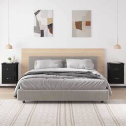 Berkfield Home Elegant Wall-mounted Bedside Cabinets 2 pcs Black 41.5x36x53cm - Size: 41.5x36x53 cm - thumbnail 1