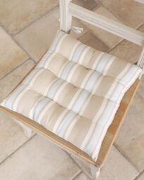 Dibor Set of 4 Striped Indoor Chair Seat Pad Garden Furniture Cushions L40cm x W40cm in Grey - Size: 40 cm x 40 cm - thumbnail 2