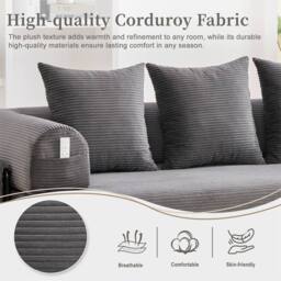 Direct Wicker Foldable Metal Frame Sofa, Customised Leisure Seating for Small Spaces in Dark Grey - Size: 2 Pack - thumbnail 3