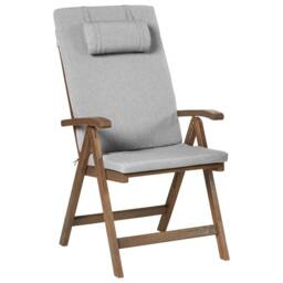 Wyld and Coco Acacia Garden Bistro Set - Solid Wood Grey Cushions in Brown - thumbnail 3