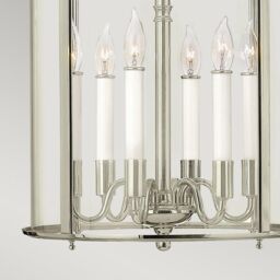 Netlighting Gentry 6 Candle Large Pendant Light Polished Nickel in Grey - thumbnail 3