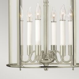 Netlighting Gentry 6 Candle Large Pendant Light Polished Nickel in Grey - thumbnail 4