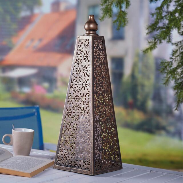 Luxform Battery Luxor Style Pyramid Lamp in Bronze - image 1