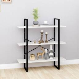 Berkfield Home Modern 3-Tier Book Cabinet White 100x30x105 cm Solid Pine Wood - Size: 100 x 30 x 105 cm - thumbnail 2