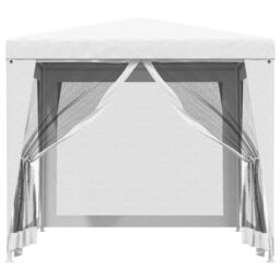 Berkfield Home Party Tent with 4 Mesh Sidewalls 2.5x2.5 m White - thumbnail 3
