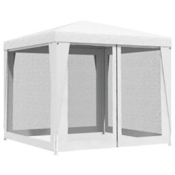 Berkfield Home Party Tent with 4 Mesh Sidewalls 2.5x2.5 m White - thumbnail 4