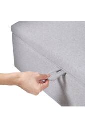 Living and Home Linen Upholstered Storage Ottoman in Light Grey - thumbnail 6