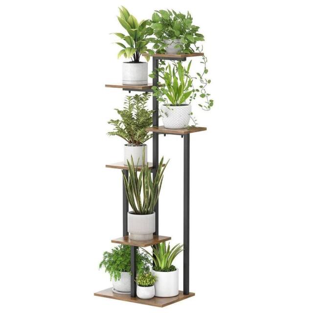 Kelvenix Indoor Outdoor Plant Stand 6 Tier Black in Brown - image 1
