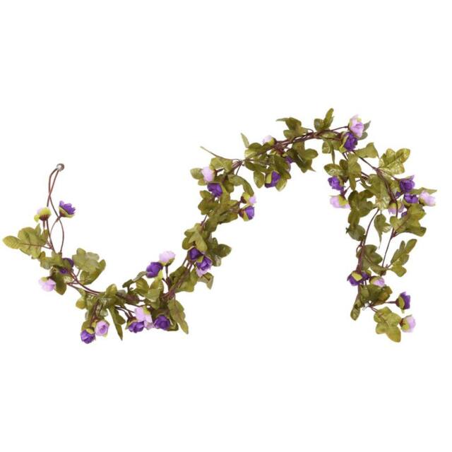 Berkfield Home Realistic Christmas Flower Garlands 6 pcs Light Purple 215 cm