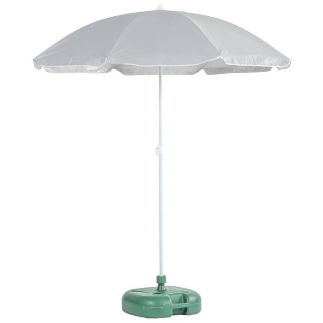 Harbour Housewares Metal Beach Parasol & Base Set 1.74 x 1.93m in Green - image 1