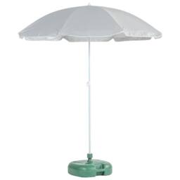 Harbour Housewares Metal Beach Parasol & Base Set 1.74 x 1.93m in Green - thumbnail 1