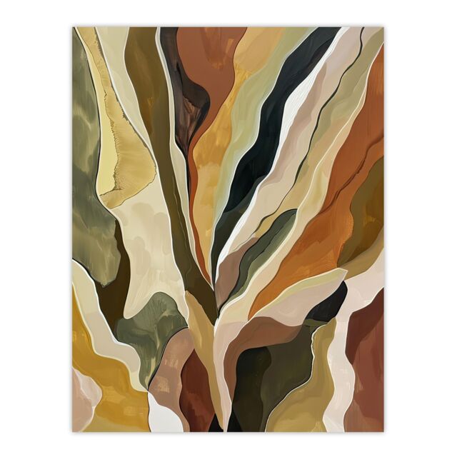 "Artery8 Abstract Earth Tone Artwork Geology Rock Muddy Wall Art Print in Brown - Size: W18"" x H24""" - image 1