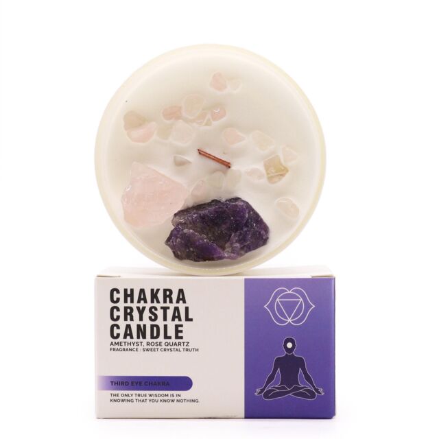 KDMD Chakra Crystal Candles - Third Eye Chakra in Purple - image 1