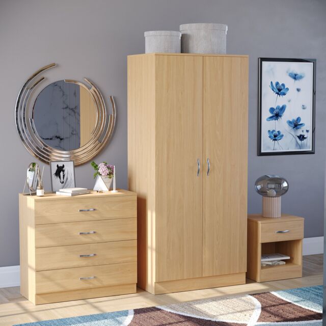 Home Discount Vida Designs Riano Trio Bedroom Set 3 Piece Storage Furniture in Brown - image 1