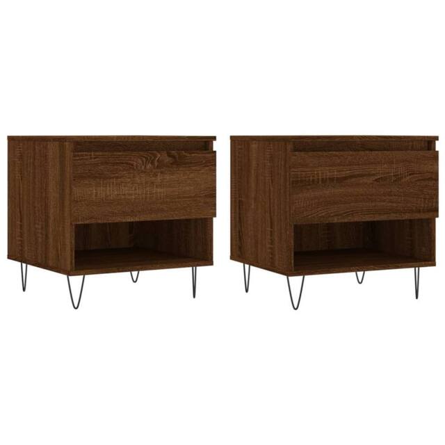 Berkfield Home Coffee Tables 2 pcs Brown Oak 50x46x50 cm Engineered Wood - Size: 50 x 46 x 50 cm - image 1