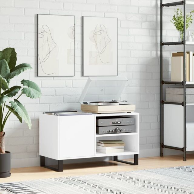 Berkfield Home Record Cabinet White 85x38x48 cm Engineered Wood - Size: 85 x 38 x 48 cm - image 1