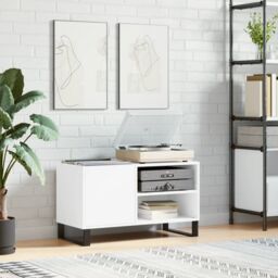 Berkfield Home Record Cabinet White 85x38x48 cm Engineered Wood - Size: 85 x 38 x 48 cm