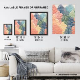 "Artery8 Can't See The Wood For The Trees By Sofia Francis Pastel Autumn Fall Artwork Painting Art Print Framed Poster Wall Decor - Size: W12"" x H16""" - thumbnail 3