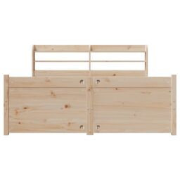 Berkfield Home Bed Frame with Headboard without Mattress 150x200 cm King Size in Brown - thumbnail 6