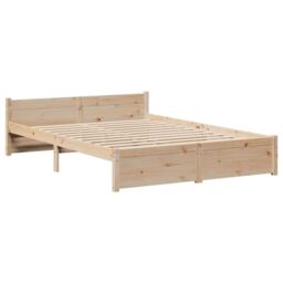 Berkfield Home Bed Frame with Headboard without Mattress 150x200 cm King Size in Brown - thumbnail 4