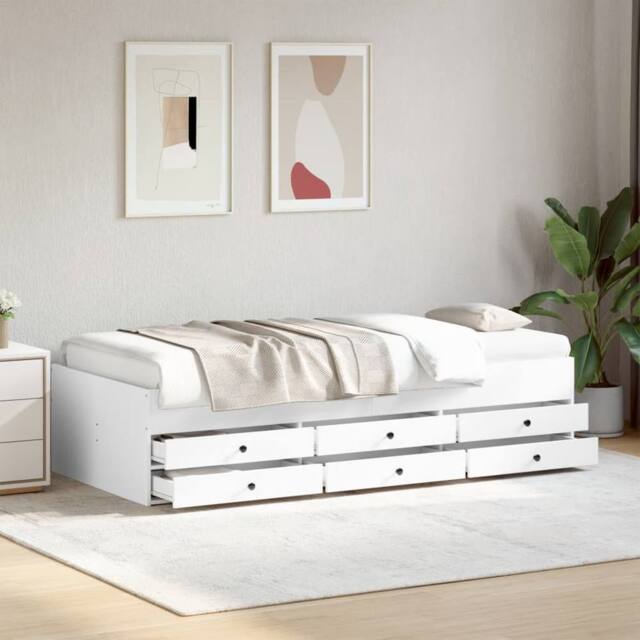 Berkfield Home Daybed with Drawers without Mattress White 90x190 cm Single - image 1