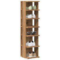 Berkfield Home Shoe Cabinets 2 pcs Artisan Oak 28x27x102 cm Engineered Wood in Brown - Size: 28 x 27 x 102 cm - thumbnail 1