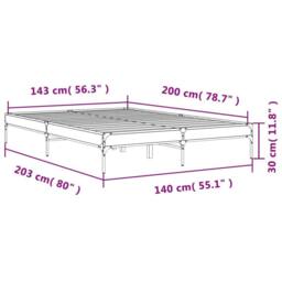 Berkfield Home Bed Frame without Mattress Sonoma Oak 140x200 cm in Tan - thumbnail 9