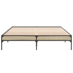 Berkfield Home Bed Frame without Mattress Sonoma Oak 140x200 cm in Tan - thumbnail 4