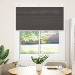 Berkfield Home Pleated Blind Black 120x100 cm Fabric Width 119.4 cm Polyester in Charcoal