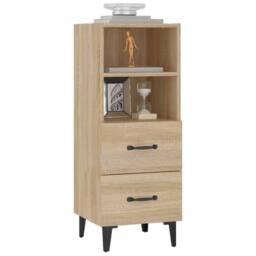 Berkfield Home Sideboard Sonoma Oak 34.5x34x90 cm Engineered Wood in Brown - thumbnail 4