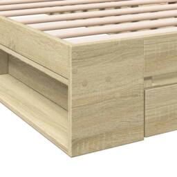 Berkfield Home Modern Bed Frame with Drawer Frame Sonoma Oak 75x190 cm Small Single in Light Oak - thumbnail 8