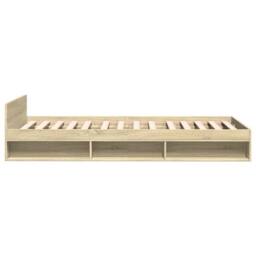 Berkfield Home Modern Bed Frame with Drawer Frame Sonoma Oak 75x190 cm Small Single in Light Oak - thumbnail 5