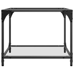 Berkfield Home Coffee Tables with Transparent Glass Top 2 pcs 50x50x40 cm Steel in Brown - Size: 50 x 50 x 40 cm - thumbnail 5