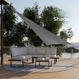 tectake Shade Sail - Triangular With Uv Protection 50+, Water-Repellent, Grey - Size: Large - thumbnail 7