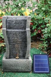 Living and Home Garden Outdoor Water Feature Decor Solar Powered Rockery Fountain in Natural