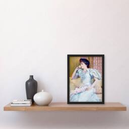 Artery8 Childe Hassam Framed Wall Art Actress Lillie Langtry Portrait Painting - Size: A4 - thumbnail 2