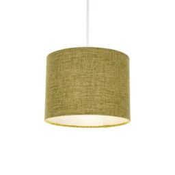 Happy Homewares Contemporary & Sleek Linen Fabric Lampshade in Olive - Size: 10 inches - thumbnail 2