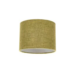 Happy Homewares Contemporary & Sleek Linen Fabric Lampshade in Olive - Size: 10 inches