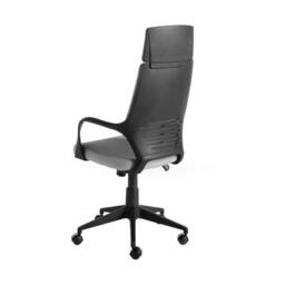 Angel Cerda Swivel Office Chair, Light Grey Fabric, Black PVC Back - thumbnail 5