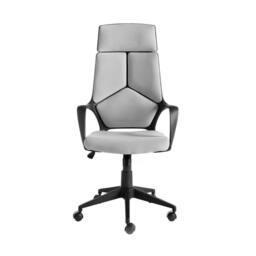 Angel Cerda Swivel Office Chair, Light Grey Fabric, Black PVC Back - thumbnail 2