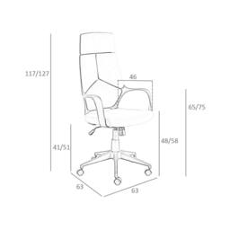 Angel Cerda Swivel Office Chair, Light Grey Fabric, Black PVC Back - thumbnail 7