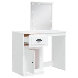 Berkfield Home Beautiful Dressing Table with LED Lights White 90x42x132.5 cm - thumbnail 4