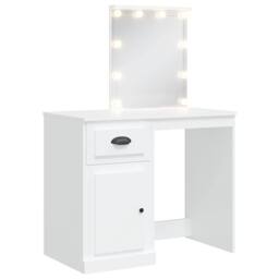 Berkfield Home Beautiful Dressing Table with LED Lights White 90x42x132.5 cm - thumbnail 3