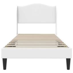 Berkfield Home Bed Frame with Headboard White 90 x 190 cm Faux Leather - thumbnail 4