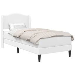Berkfield Home Bed Frame with Headboard White 90 x 190 cm Faux Leather - thumbnail 2