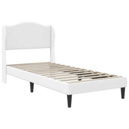 Berkfield Home Bed Frame with Headboard White 90 x 190 cm Faux Leather - thumbnail 3