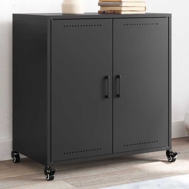 Berkfield Home Sideboard Black 68.5x39x72 cm Steel - image 1