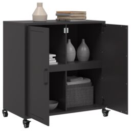 Berkfield Home Sideboard Black 68.5x39x72 cm Steel - thumbnail 5